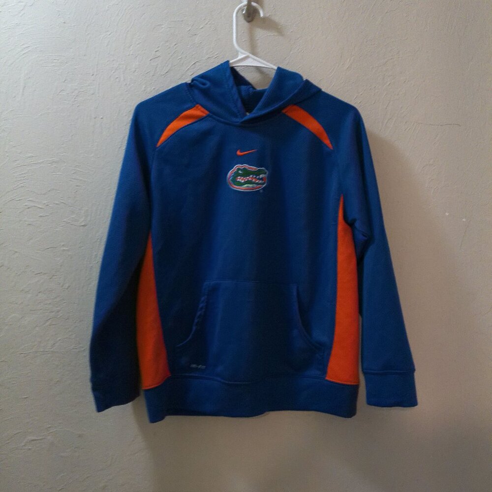Nike Florida Gators Youth Hoodie M (12/14) – Blue/Orange – Dri-Fit Pullover